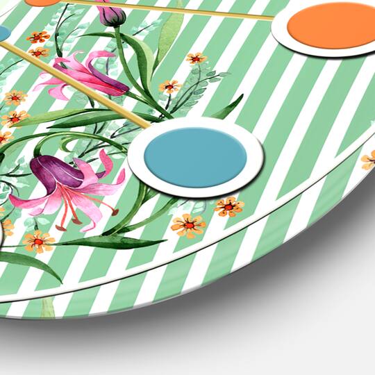 Designart 'Floral Botanical Retro Ix Mid-Century Modern Wall Clock